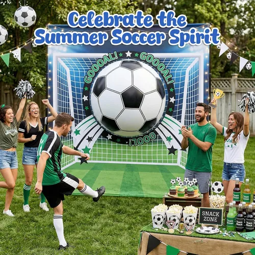 Vista 5 de AMOR PRESENT Balones de fútbol inflables, pelota de playa de 27 pulgadas para juguetes de playa y bolsas de regalos de fútbol, decoraciones