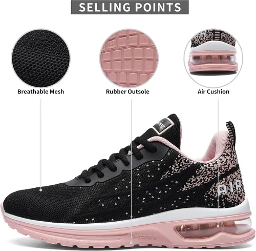Vista 2 de AUPERF Zapatos de aire para mujer para caminar correr tenis deportes cómodos para gimnasio