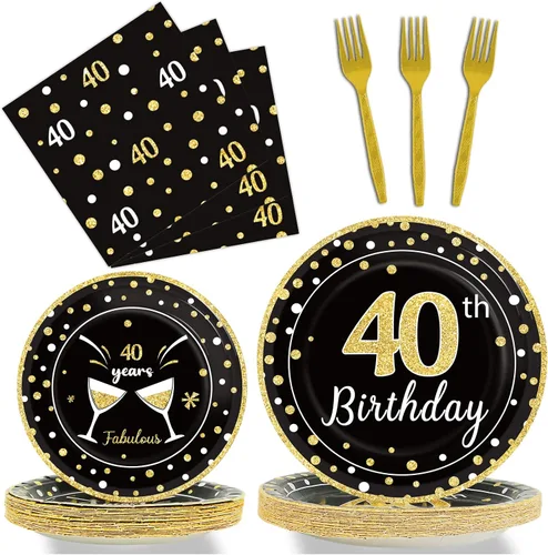 Vista 23 de 96 Piezas Platos y Servilletas de Fiesta de Cumpleaños Sweet 16 Color Oro Rosa Suministros para Fiestas Juego de Vajilla para Fiesta de Dieciséis