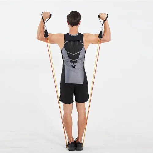 Vista 8 de Bandas de resistencia para entrenamiento con asas para hombres y mujeres, bandas de ejercicio para pesas de fitness, entrenamiento, hogar, oficina