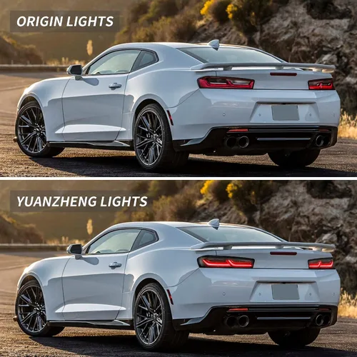 Vista 6 de Luces traseras LED VLAND enhumedecidas y transparentes compatibles con [Chevrolet Chevy Camaro Coupe 2016 2017 2018] con luces de señal intermitente