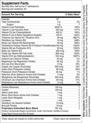 Vista 2 de Life Solutions Super Multivitaminas y Minerales, Alta Potencia, 32 oz