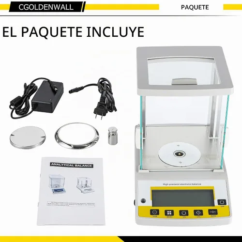 Vista 6 de CGOLDENWALL Balanza analítica de precisión 0.1 mg Balanza digital de laboratorio Balanza electrónica para laboratorios (7.76 oz, 0.1 mg)