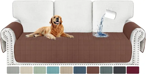 Vista 8 de MAXIJIN Funda de silla impermeable lavable para perros, funda de asiento acolchada para sillón con bolsillos laterales, protector de muebles Negro