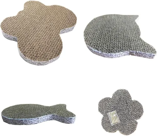 Vista 2 de er Cartón ES Mat Sofá corrugado Scratch Pad Nido para garras Cuidado Muebles Protector Accesorios para mascotas, Flor