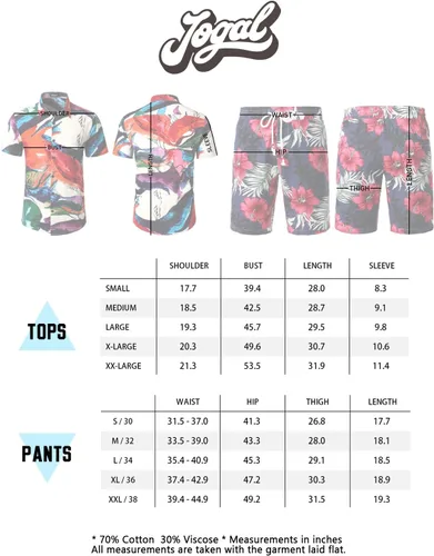 Vista 7 de Jogal - Camisa hawaiana de manga corta con botones para hombre