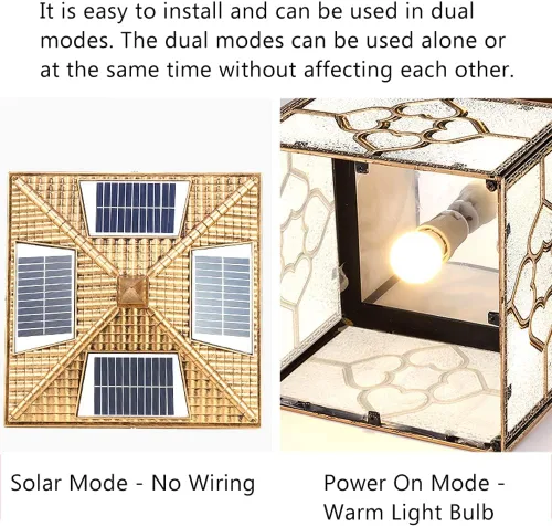 Vista 7 de Luces solares de control remoto, luces solares de aluminio para exteriores, luces de poste exteriores con base de montaje en muelle, luz solar