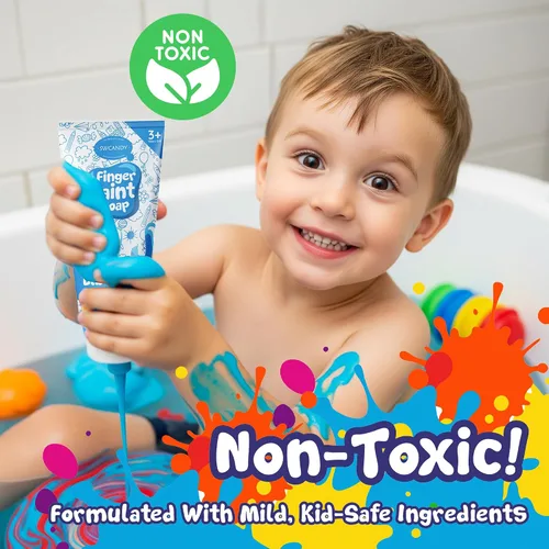 Vista 2 de SWCANDY Pintura de baño de juguetes de jabón para niños pequeños, paquete de 6 unidades, no tóxica, lavable, pintura de bañera para pintura de dedos
