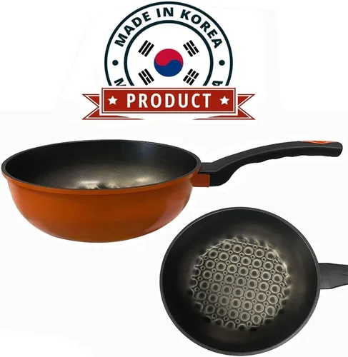 Vista 2 de Wok antiadherente con revestimiento de diamante 3D de 10 "(26 cm), 3.25 pulgadas de profundidad - HECHO EN COREA