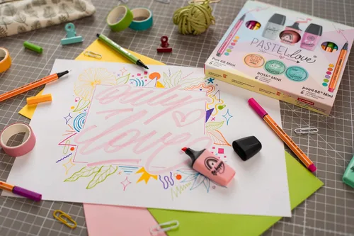 Vista 4 de STABILO - Set de Plumas Pastellove Set - point 88 Mini, Pen 68 Mini & BOSS MINI - Paquete de 18 - Colores surtidos