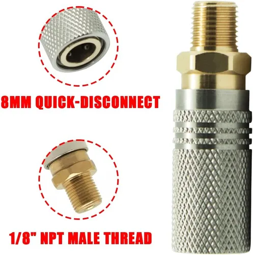 Vista 3 de Paintball PCP 1/8 "NPT Macho Rosca Acoplador HPA CO2 Tanque de Aire Conector de Recarga Rápida Desconexión Rápida Adaptador de Liberación Rápida