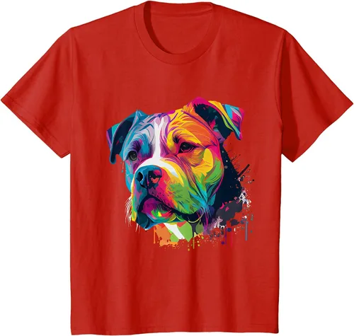 Vista 108 de Colorful American Bulldog American Bully Men Women T-Shirt Asphalt Grey