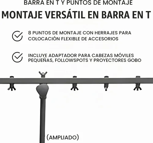 Vista 5 de Chauvet DJ CH06 soporte ligero para Iluminación con barra en T