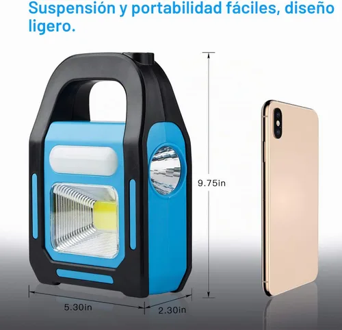Vista 4 de 1 paquete 3 en 1 solar recargable USB más brillante COB LED linterna de camping, linterna de emergencia impermeable LED luz