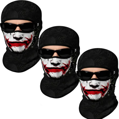 Vista 43 de Pasamontañas 3D, máscara de cara completa, resistente al viento, máscara de esquí con calavera táctica para motocicleta, ciclismo, Halloween
