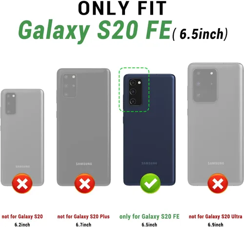Vista 2 de SUANPOT Funda de piel tipo cartera para Samsung Galaxy S20 FE con bloqueo RFID, soporte para tarjetas de crédito, libro de folio con tapa de PU