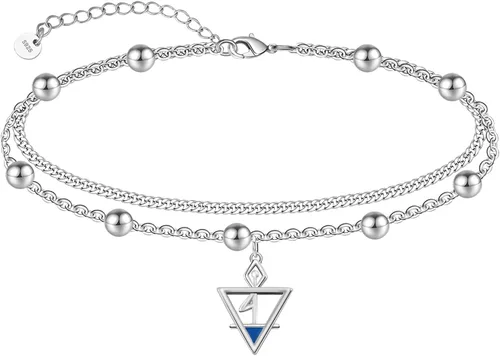 Vista 38 de CHIC & ARTSY Tobilleras de plata de ley S925 para mujer, pulsera de tobillo ajustable multicapa para playa, joyería de verano para mujer, de 10 a 11