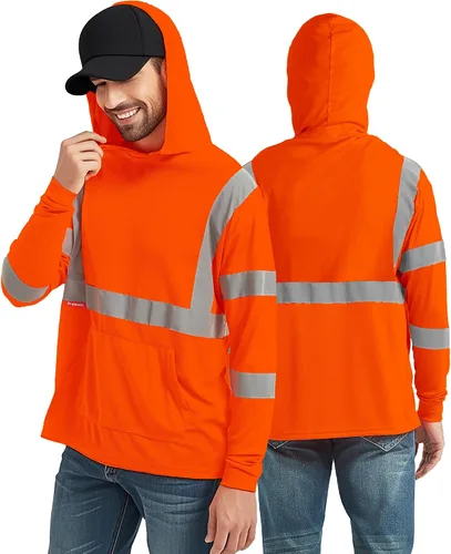 Vista 11 de ProtectX Camisas de manga larga de alta visibilidad, camiseta de seguridad reflectante de alta visibilidad para hombres y mujeres, camisa