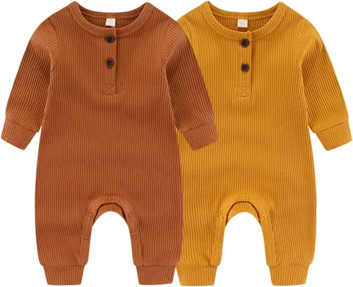 Vista 33 de ZAV Mono de manga larga unisex para bebé, niño y niña, 2