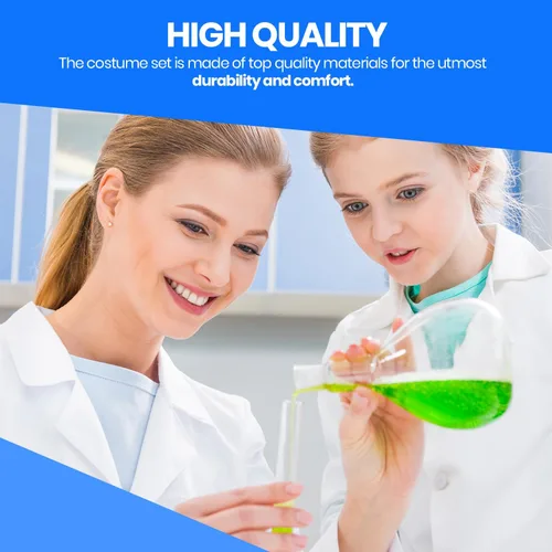 Vista 6 de Dress Up America Abrigo de laboratorio Disfraz de médico blanco para adultos 34 de longitud abrigos de laboratorio ligeros para mujeres y hombres