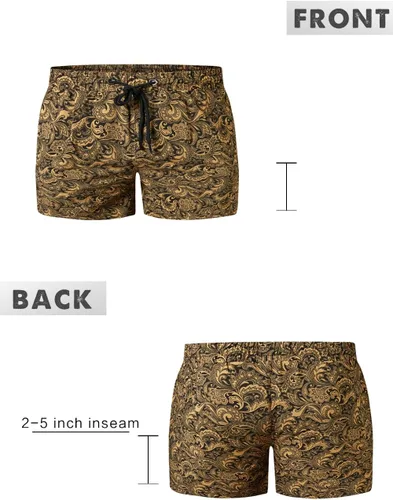 Vista 5 de GINGTTO - Traje de baño para hombre con forro de malla, pantalones cortos de playa