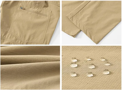 Vista 7 de TBMPOY Pantalones de senderismo y montaña, ligeros, impermeables, con cinturón, secado rápido, para hombres