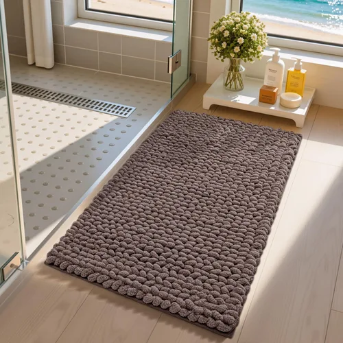 Vista 7 de LUMI Tapete de baño de lujo, tapete de baño ultra suave de secado rápido, alfombra de baño antideslizante absorbente de felpilla gruesa, tapete