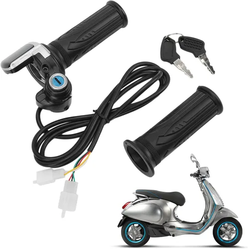 Vista 6 de KIMISS Acelerador eléctrico para bicicleta, agarre de acelerador eléctrico, 48 V, acelerador eléctrico de bicicleta con indicador LED, juego
