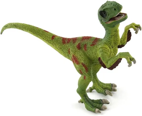 Vista 2 de Figura de velociraptor de dinosaurio con mandíbula móvil y manos Detail Raptor Action Figure Toy Gift and Dinos World Collection Toys for Birthday