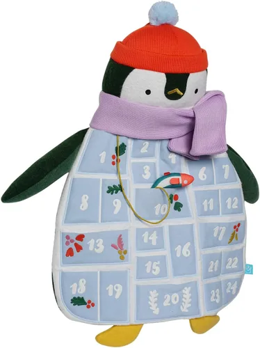 Vista 3 de Manhattan Toy Calendario de Adviento de felpa con diseño de pingüino Polly para cualquier año y decoración navideña para más de 3 años en adelante
