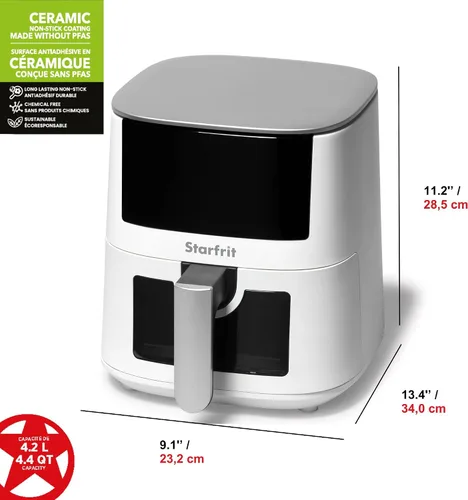 Vista 2 de Starfrit Freidora de aire digital, 4.2L, cerámica antiadherente, 1400W