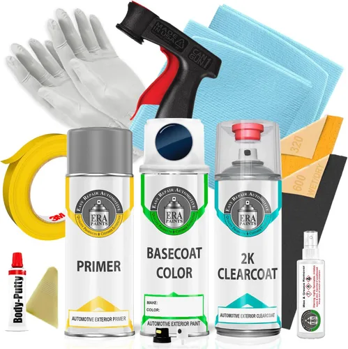 Vista 12 de ERA Paints 8S6 - Pintura de retoque automotriz color azul náutico metálico para TOYOTA Exact Match - Kit esencial de 2 K