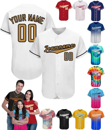 Vista 16 de Camiseta de béisbol personalizada para hombres, mujeres y niños con nombre, número y logotipo, camisetas de sóftbol personalizadas, S-4XL