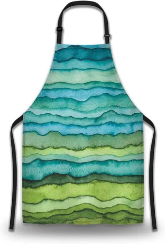 Vista 27 de Delantal de Ama de Casa para Mujeres Gato Colorido Abstracto Divertido Delantales para Hombres para Cocina Cocinar Restaurante BBQ Pintura
