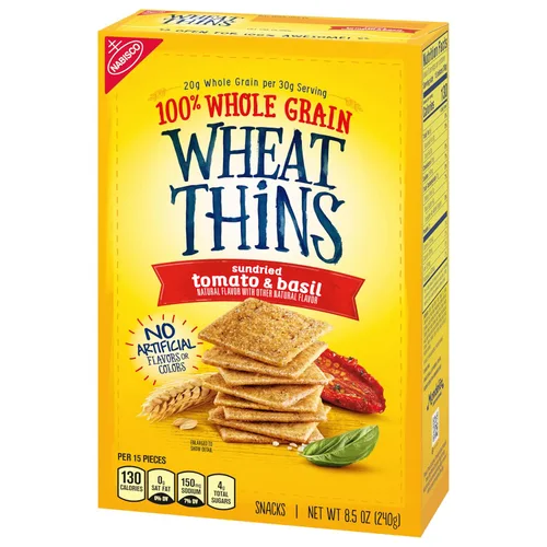 Vista 11 de Wheat Thins Galletas de grano entero de 8.5 onzas, 6 unidades, tomate y albahaca secada, 6