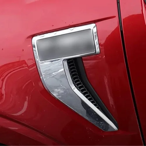 Vista 5 de Cubierta de ventilación lateral del guardabarros delantero del automóvil, compatible con Ford F150 F-150 2021-2022, fibra de carbono ABS negra