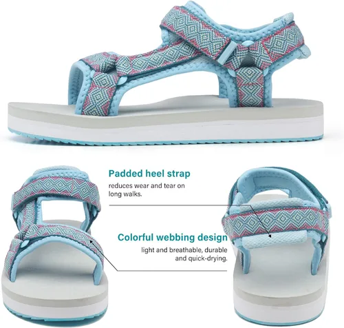 Vista 6 de MRUILINE Boys Girls Sandals Kids Water Sandals with Arch Support Yoga Mat Insoles Walking Sandals