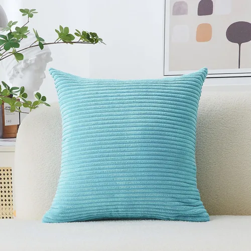 Vista 59 de Home Brilliant Funda de almohada de primavera de 18x18 pulgadas, funda de almohada de terciopelo a rayas para silla y sofá, funda de almohada