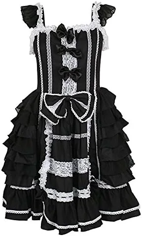 Vista 2 de Vestido Lolita dulce para niñas, princesa con encaje, faldas, disfraces de cosplay