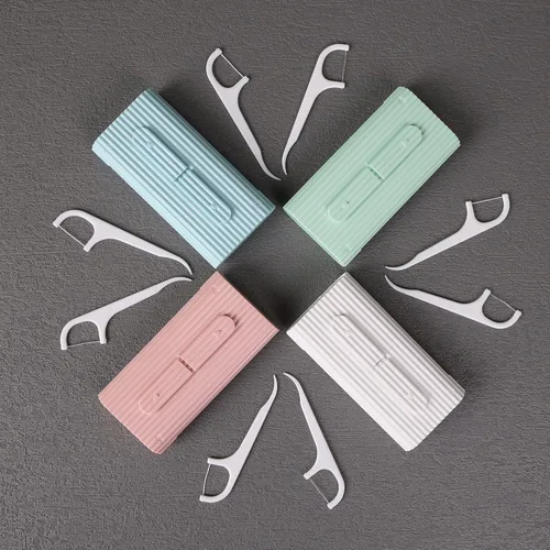 Vista 7 de Estuche portátil para hilo dental, almacenamiento de 10 palillos para adultos en caja. La mejor herramienta para la limpieza de dientes y el cuidado
