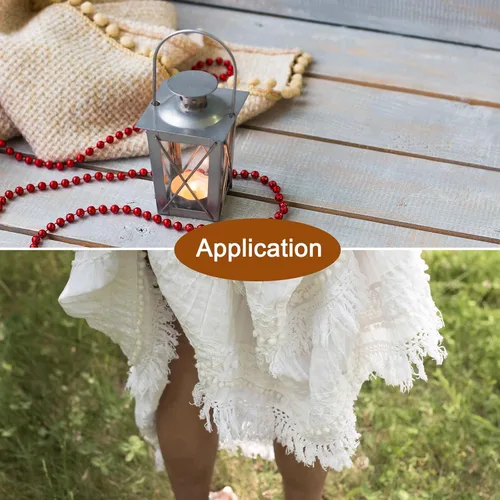 Vista 6 de uxcell 2 piezas de 10 yardas con flecos de pompones, accesorio de costura de cinta, manualidades para el hogar, cortina, ropa, decoración de Azul