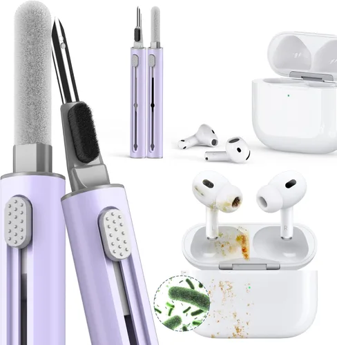 Vista 11 de Kit de limpieza Inesore para Airpods Pro Serie 3 2 1, herramienta de pluma de limpieza multifunción para auriculares, altavoces de iPhone A-blanco