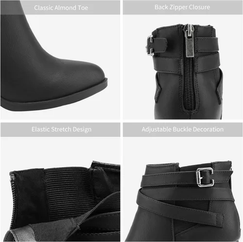 Vista 3 de TOETOS Chicago - Botines de tacón grueso para mujer