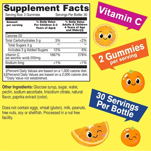 Vista 2 de WellYeah Gomitas de vitamina C para niños (250 mg) - 60 gomitas
