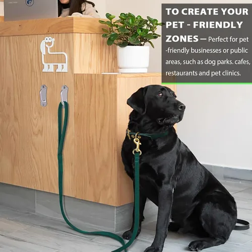 Vista 3 de Gancho de amarre para perros de acero inoxidable, correa de montaje en pared resistente y anclaje de cadena, a prueba de óxido para patio y patio