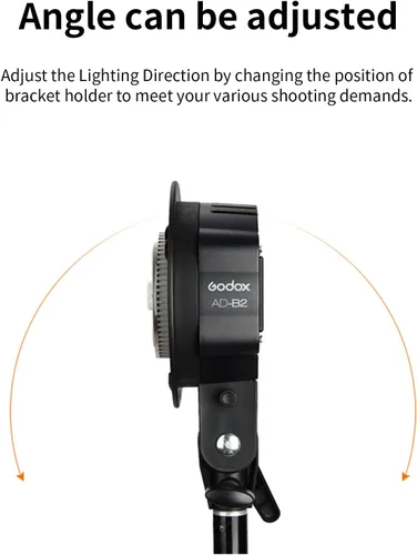 Vista 4 de Godox AD-B2 - Cabezal de luz de doble tubo tipo S Bowens Mount Flash Soporte de cabeza doble para instalar 2 flashes de bolsillo Godox AD200