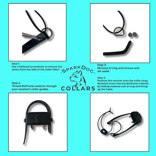 Vista 7 de SparkDog - Correa de repuesto impermeable de ajuste rápido de 3/4 pulgadas de alta flexibilidad, compatible con tecnologías SportDOG, Garmin, Dogtra