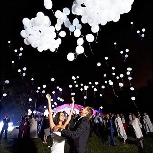 Vista 6 de Paquete de 30 globos LED, luces blancas para fiesta de cumpleaños y decoración de bodas Blanco 30
