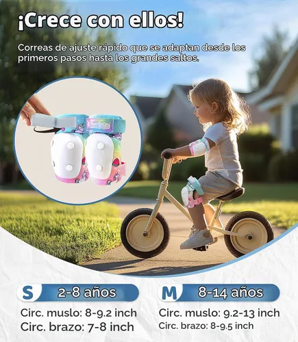 Vista 6 de Rodilleras y coderas con protectores de muñeca Simply Kids, tecnología HardSoft. Juego de equipo de protección certificado CPSIA. Rodilleras