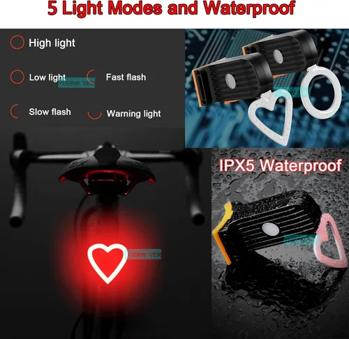 Vista 4 de Luz trasera LED recargable para bicicleta, luz trasera para montar de noche, ciclismo, parte trasera brillante, accesorios de bicicleta de montaña